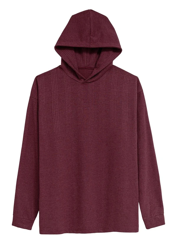 Malwee - Blusão com Capuz em Moletinho Plus Bordô 3