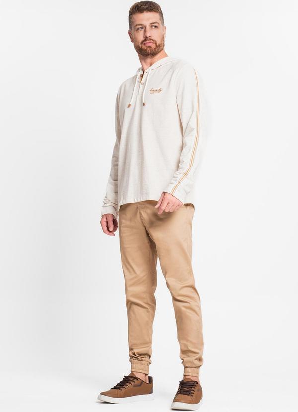 Diametro - Blusão com Capuz Masculino em Moletinho Bege 3