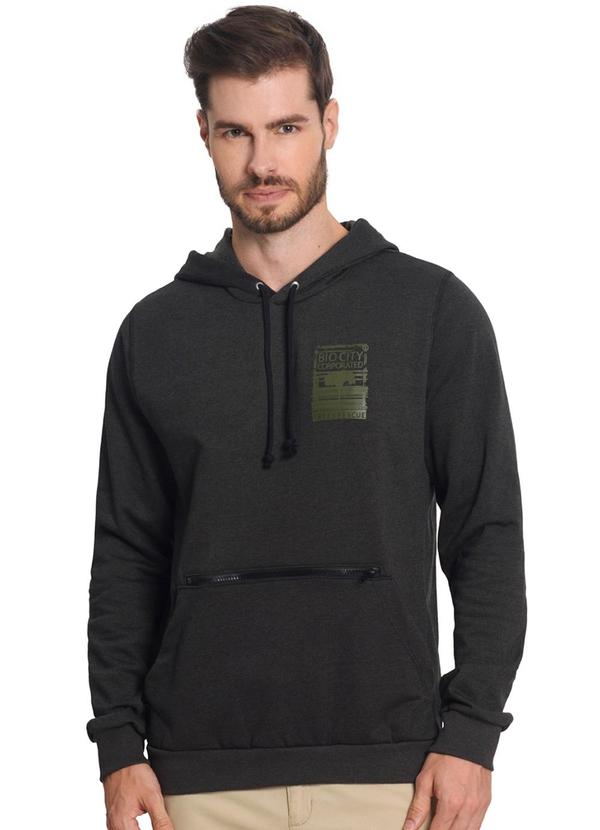 Diametro - Blusão com Capuz Moletinho Preto