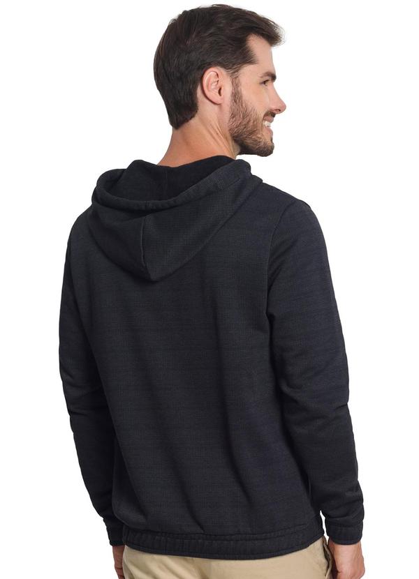 Diametro - Blusao com Capuz Moletom Listrinha Felpa Preto 2