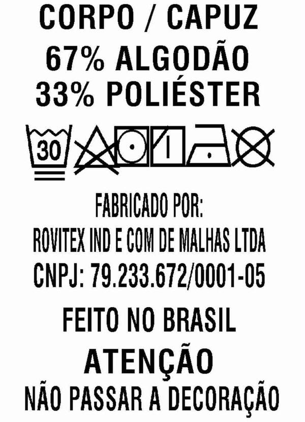 Diametro - Blusao com Capuz Moletom Listrinha Felpa Preto 4