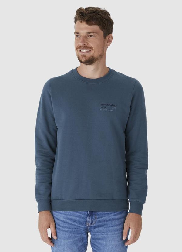 Malwee - Blusão em Moletom Flanelado Azul