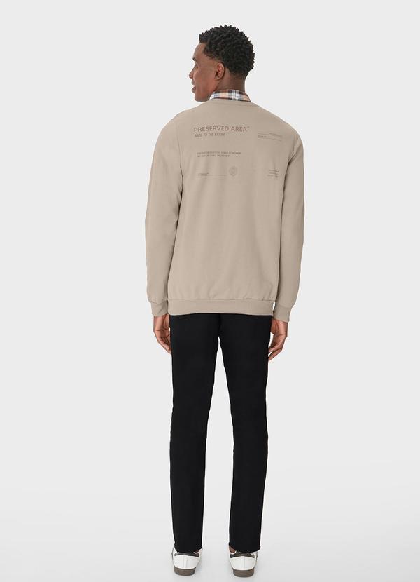 Malwee - Blusão em Moletom Flanelado Bege 2