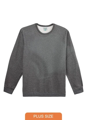 Malwee - Blusão em Moletom Flanelado Plus Cinza Escuro - MALWEE