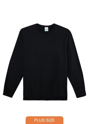 Malwee - Blusão em Moletom Flanelado Plus Preto - MALWEE