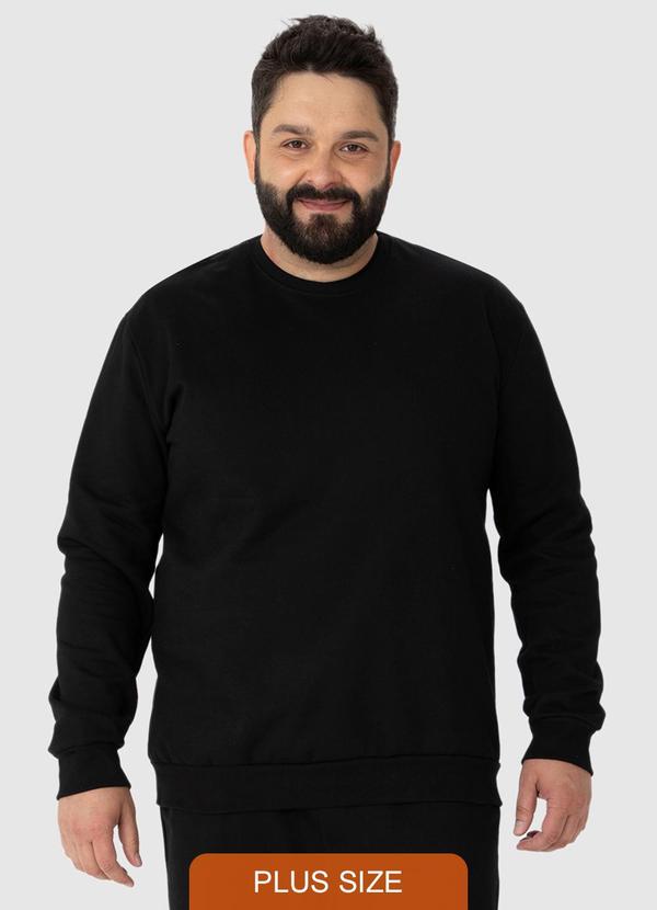 Malwee - Blusão em Moletom Masculino Plus Preto