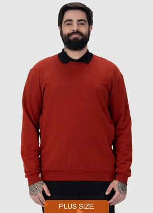 Malwee - Blusão em Moletom Masculino Plus Vermelho - MALWEE