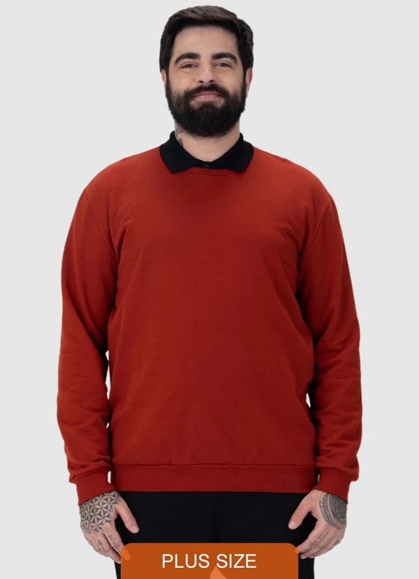 Malwee - Blusão em Moletom Masculino Plus Vermelho