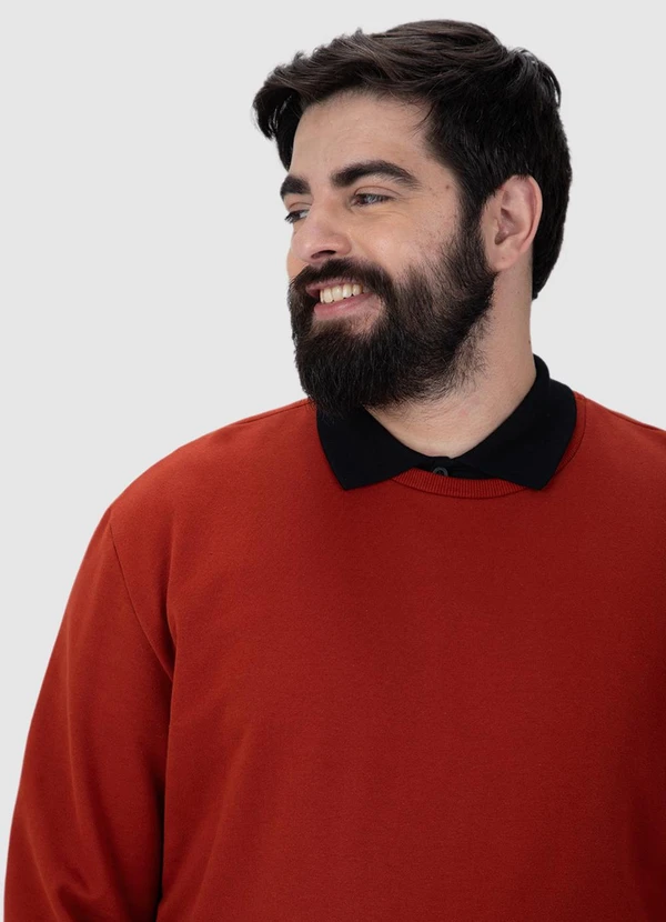 Malwee - Blusão em Moletom Masculino Plus Vermelho 2