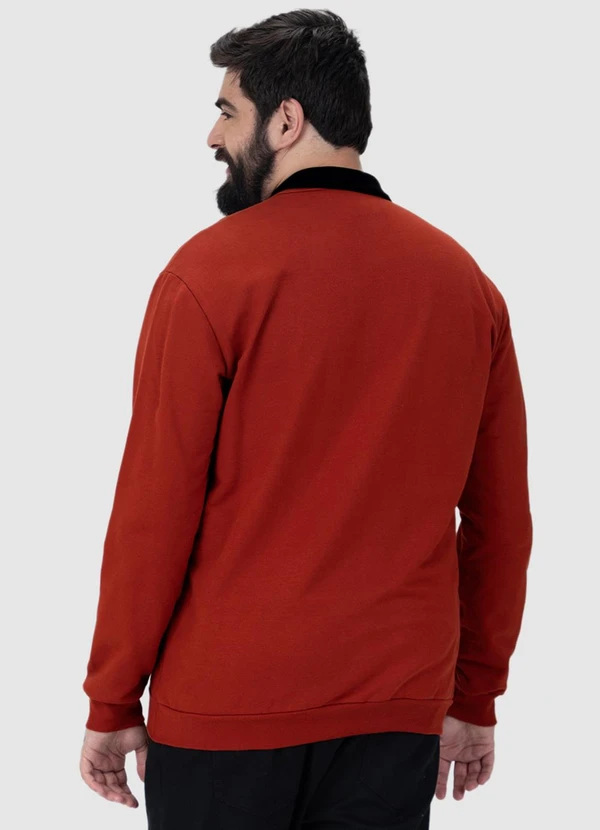 Malwee - Blusão em Moletom Masculino Plus Vermelho 4