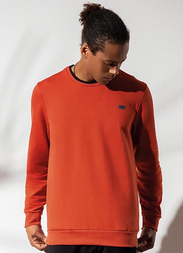 Habana - Blusão Feminino em Moletom Peluciado Laranja 1