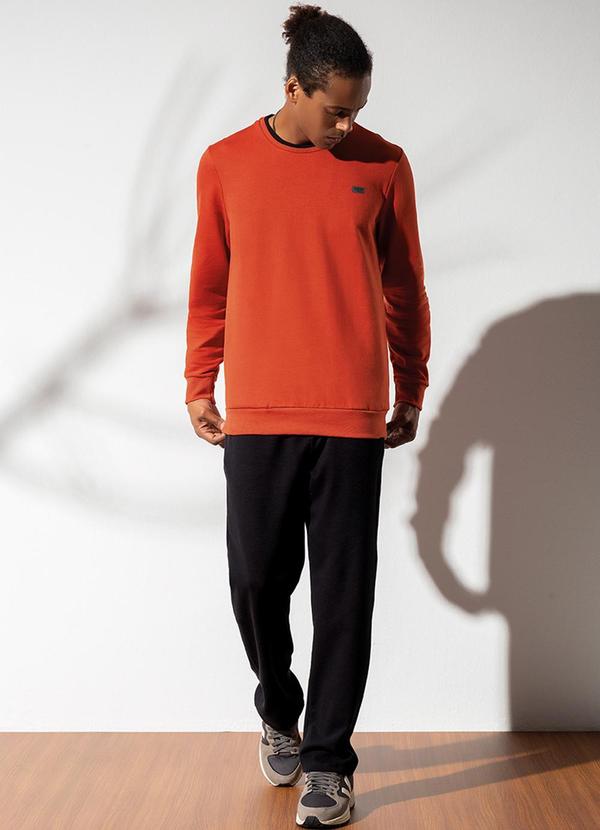 Habana - Blusão Feminino em Moletom Peluciado Laranja 2