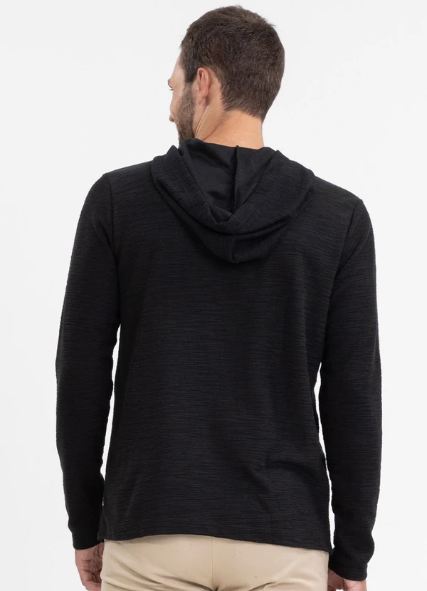 Diametro - Blusão Masculino com Capuz Maquinetado Preto 3