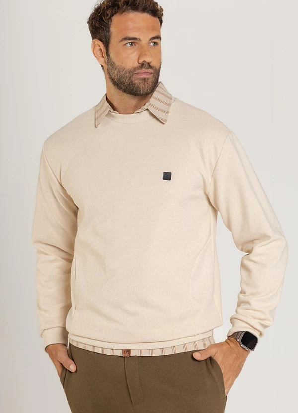 The Philippines - Blusão Masculino em Moletom Bege 3