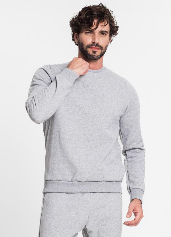 Rovitex - Blusão Masculino em Moletom Cinza