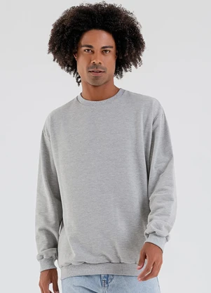 Just Basic - Blusão Masculino em Moletom Cinza - JUST BASIC