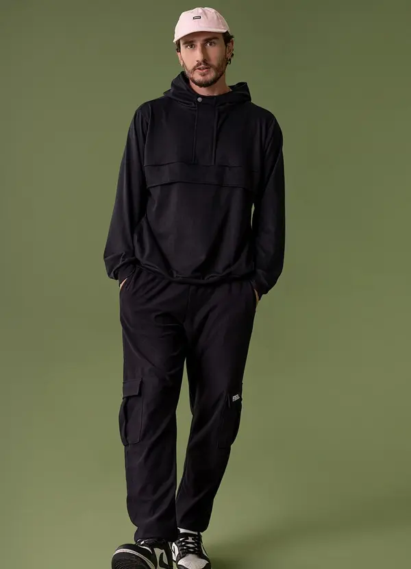 The Philippines - Blusão Masculino em Moletom Preto 3