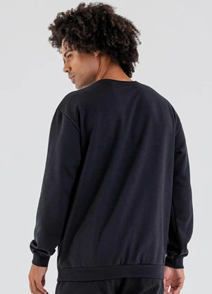 Just Basic - Blusão Masculino em Moletom Preto - JUST BASIC