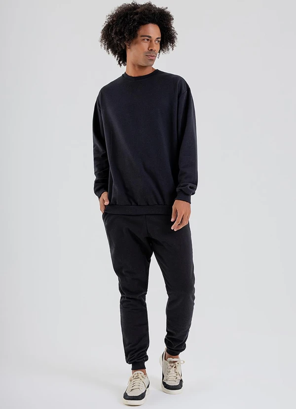 Just Basic - Blusão Masculino em Moletom Preto 3