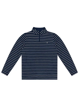 Diametro - Blusão Masculino Moletinho Listrado Azul - DIAMETRO