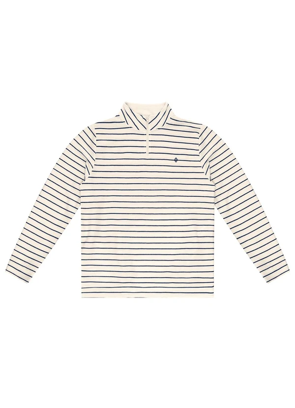 Diametro - Blusão Masculino Moletinho Listrado Bege