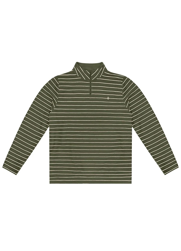 Diametro - Blusão Masculino Moletinho Listrado Verde