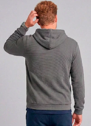Just Basic - Blusão Masculino Moletom Gorgurão Cinza - JUST BASIC