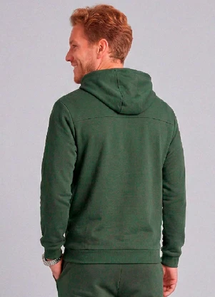 Just Basic - Blusão Masculino Moletom Gorgurão Verde - JUST BASIC