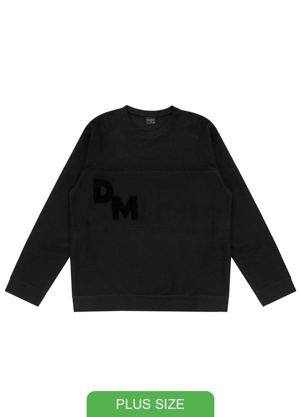 Diametro - Blusão Masculino Plus Size Moletinho Preto