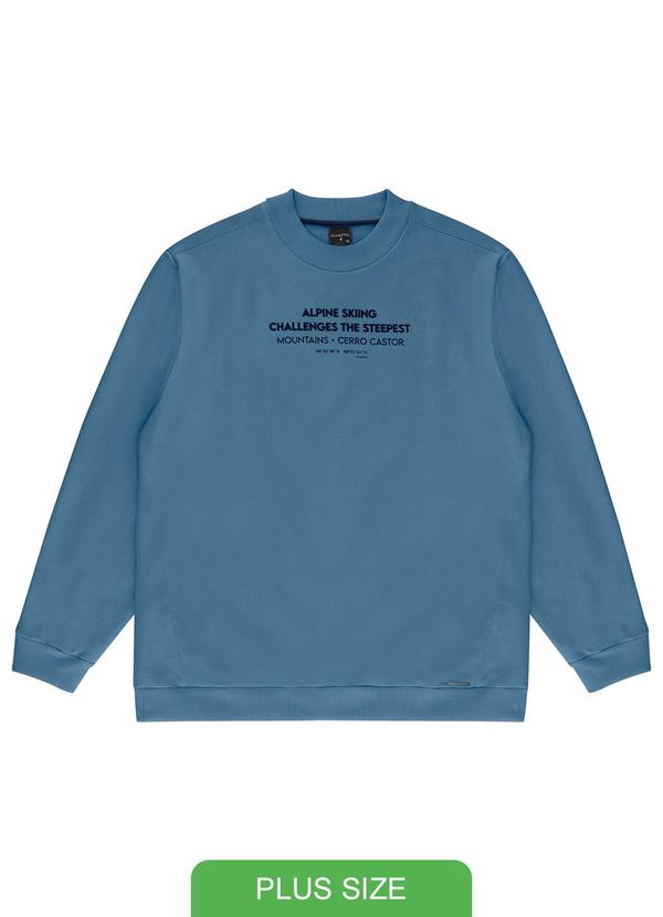 Diametro - Blusão Masculino Plus Size Moletom Azul