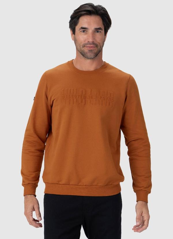 Malwee - Blusão Masculino Wild Land em Moletom Marrom