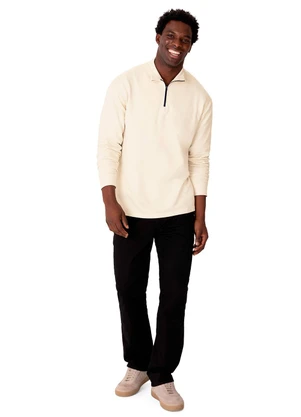 Malwee - Blusão Regular em Moletom Off White - MALWEE