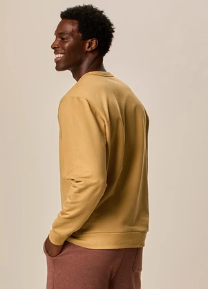 Malwee - Blusão Regular em Moletom Sarjado Amarelo - MALWEE