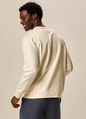 Malwee - Blusão Regular em Moletom Sarjado Off White - MALWEE