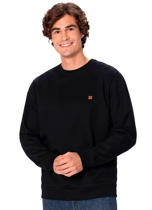 Malwee - Blusão Regular em Moletom Sarjado Preto - MALWEE