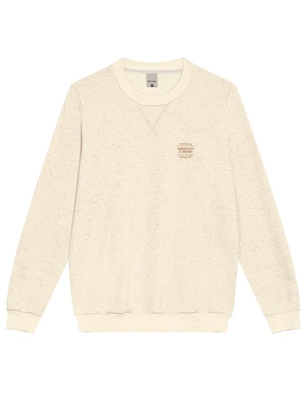 Malwee - Blusão Shapes And Lines em Moletom Linho Bege 3