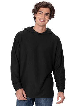 Malwee - Blusão Texturizado com Capuz Preto - MALWEE