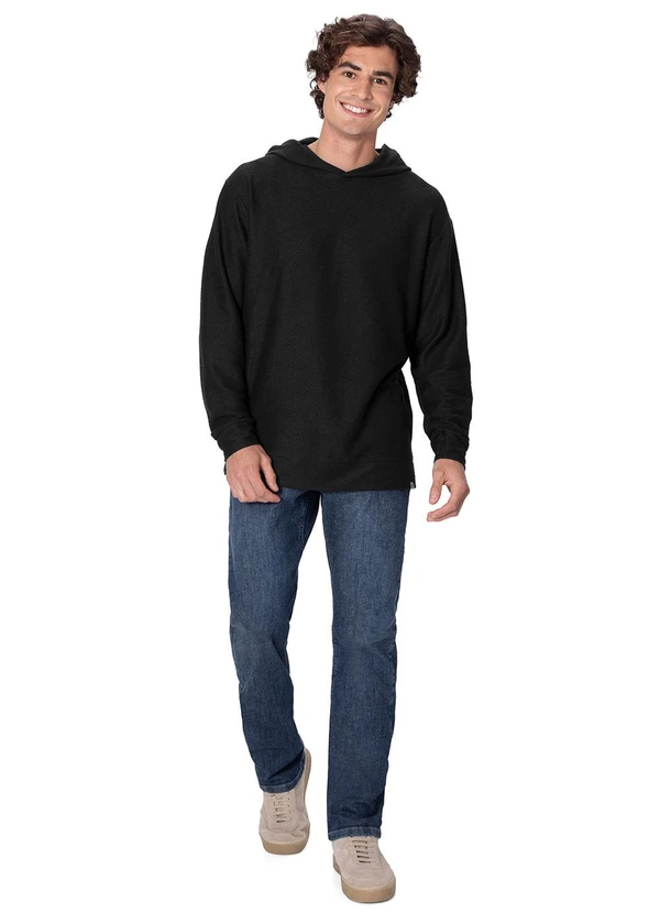 Malwee - Blusão Texturizado com Capuz Preto 2