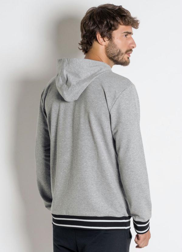 Outlet - Casaco Mescla com Capuz e Ribana 2