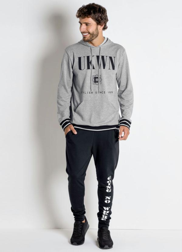 Outlet - Casaco Mescla com Capuz e Ribana 3