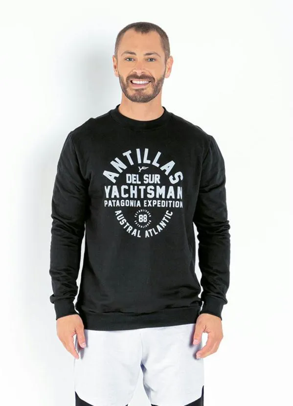 Moda Pop - Casaco Preto com Estampa Frontal