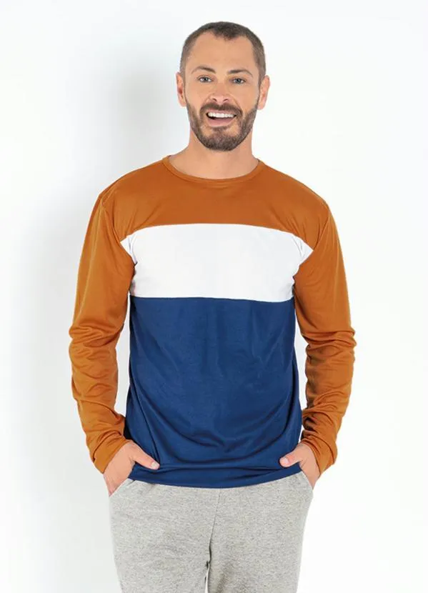 Moda Pop - Casaco Tricolor com Recortes