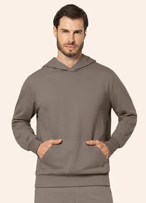 Diametro - Moletom Masculino com Capuz Básico Marrom - DIAMETRO