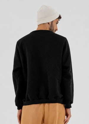 The Philippines - Moletom Peluciado com Textura Matelasse Preto - THE PHILIPPINES