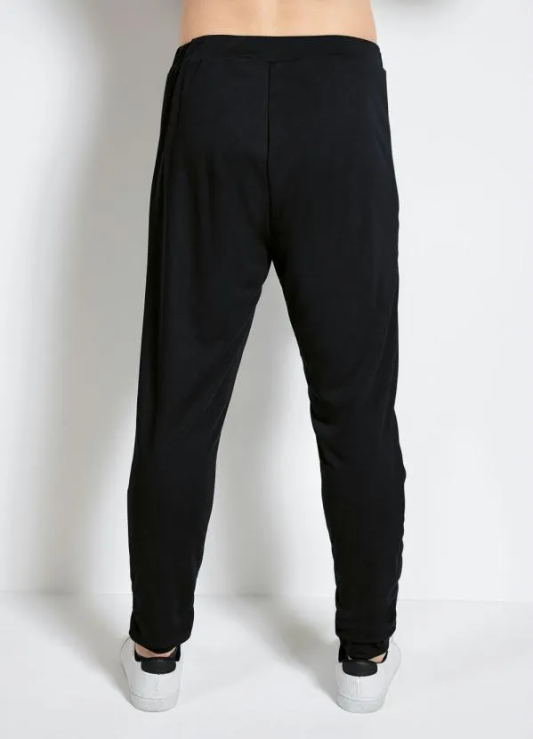 Moda Pop - Calça Caramelo, Preto e Branco com Recortes 2