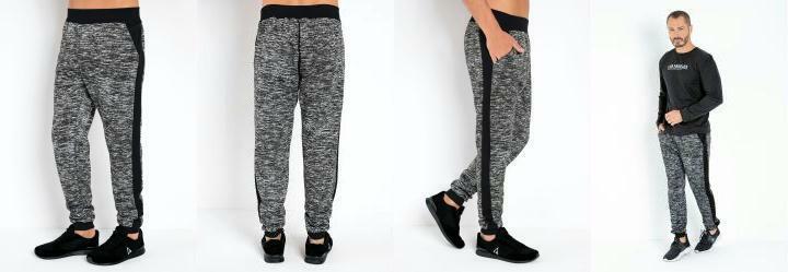 Cala Jogger Preta Riscada com Bolsos