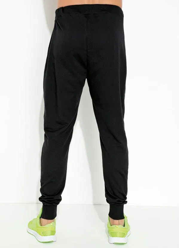 Moda Pop - Calça Preta com Costura e Detalhe para Amarrar 2