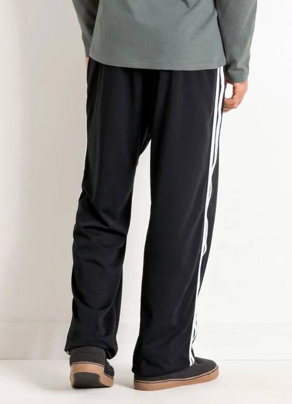 Moda Pop - Calça Preta com Filetes Brancos nas Laterais 2