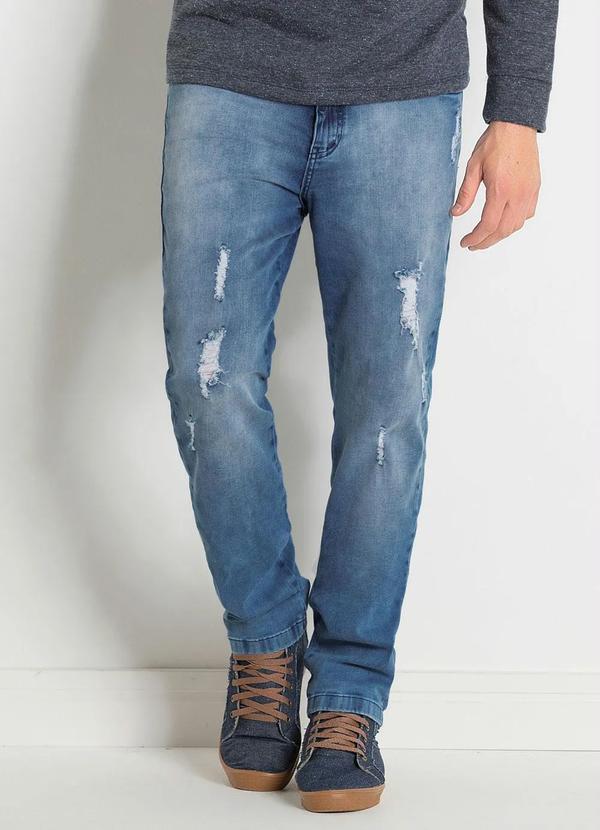 Outlet - Calça Actual Destroyed Jeans Claro 1