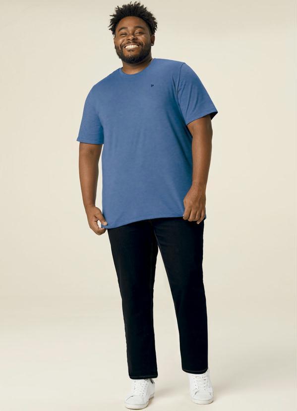 Malwee Plus - Calça Azul Escuro Jeans Masculina Plus 3